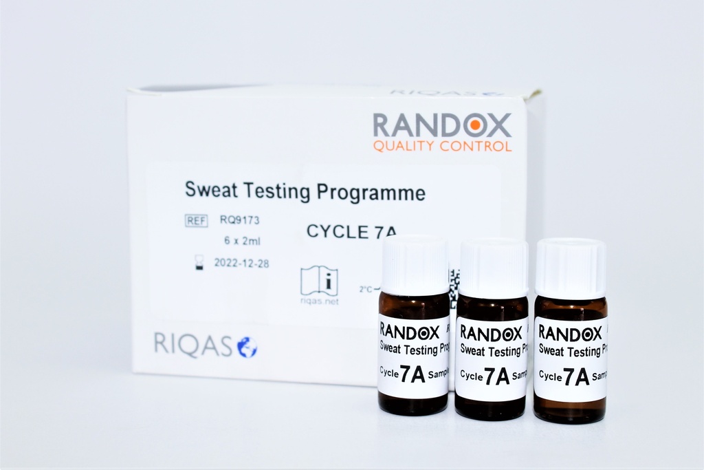 Control de Calidad Externo RIQAS Test de Sudor. 2 Mensurandos. Rep. 30. Randox (UK).