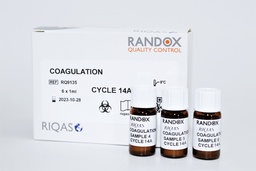 [RA RQ9135A] Control de Calidad Externo RIQAS Coagulación. 5 Mensurandos. Rep. 30. Randox (UK).