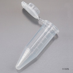 [GB 111578] Tubo de Centrifuga 5 ml Graduado Con Tapa Adjunta Diamond® Midi™ , color natural, 50 * bolsa, 4 bolsas. Globe Scientific (USA). 