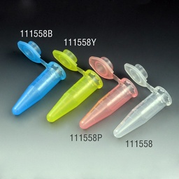 [GB 111558Y] Tubo PP de Microcentrifuga (Eppendorf) 1,5 ml con Tapa Adjunta, Graduada, Color Amarillo, Globe Scientifc (USA).