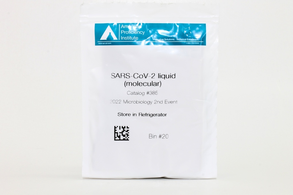 Control de Calidad Externo SARS-CoV-2 Molecular Liquido. 3 Desafíos. Ev1 Ev2 Ev3. API (USA).