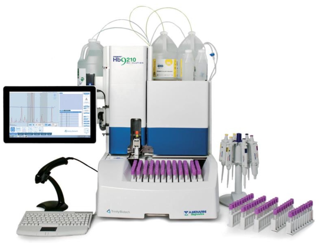 Premier Resolution, Analizador Automatizado para Variantes de Hemoglobina. Trinity Biotech (Irlanda).