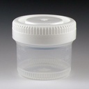 Recipiente para Muestras PP Graduado 40 Ml Diametro 48 Mm Con Tapa Rosca Blanca. Globe Scientific (USA). Caja X 600 Unidades