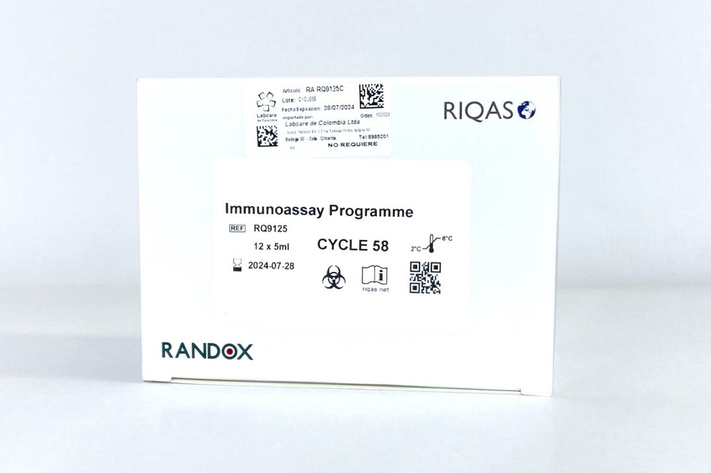 Control de Calidad Externo RIQAS Inmunoensayo. 4 Mensurandos. Rep. 15. Randox (UK).