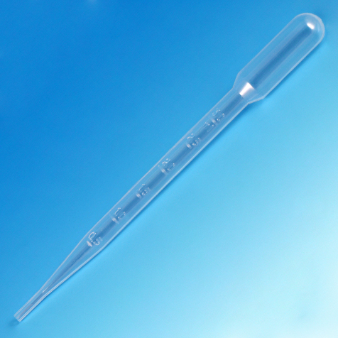 Pipeta de Transferencia (Pasteur) 7.0 ml Graduada A 3.0 ml. 155 mm. Estéril. Empaque Individual. Globe Scientific (USA). 