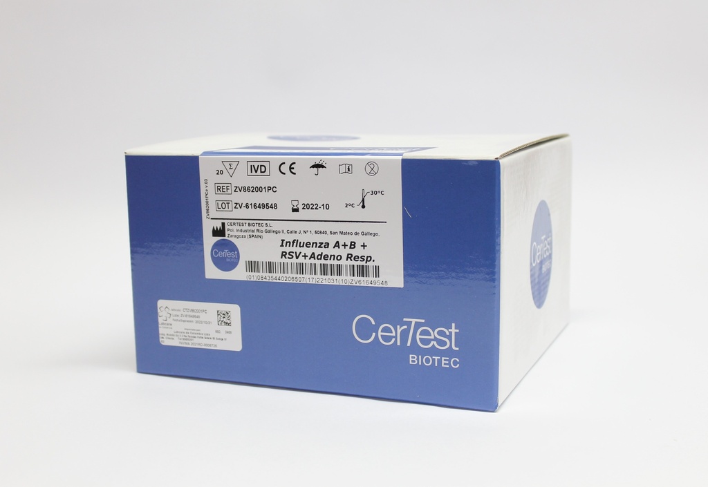 Certest Sars-CoV-2 + Flu A + Flu B + RSV Ag Test. Kit. Certest (España).