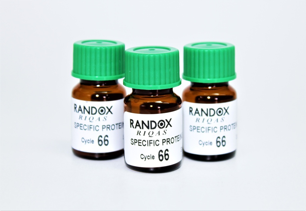 Control de Calidad Externo RIQAS Proteínas Específicas. 26 Mensurandos. Rep. 15. Randox (UK).