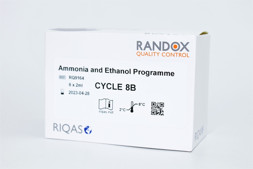 Control de Calidad Externo RIQAS Amonio y Etanol. Rep. 30. Randox (UK).