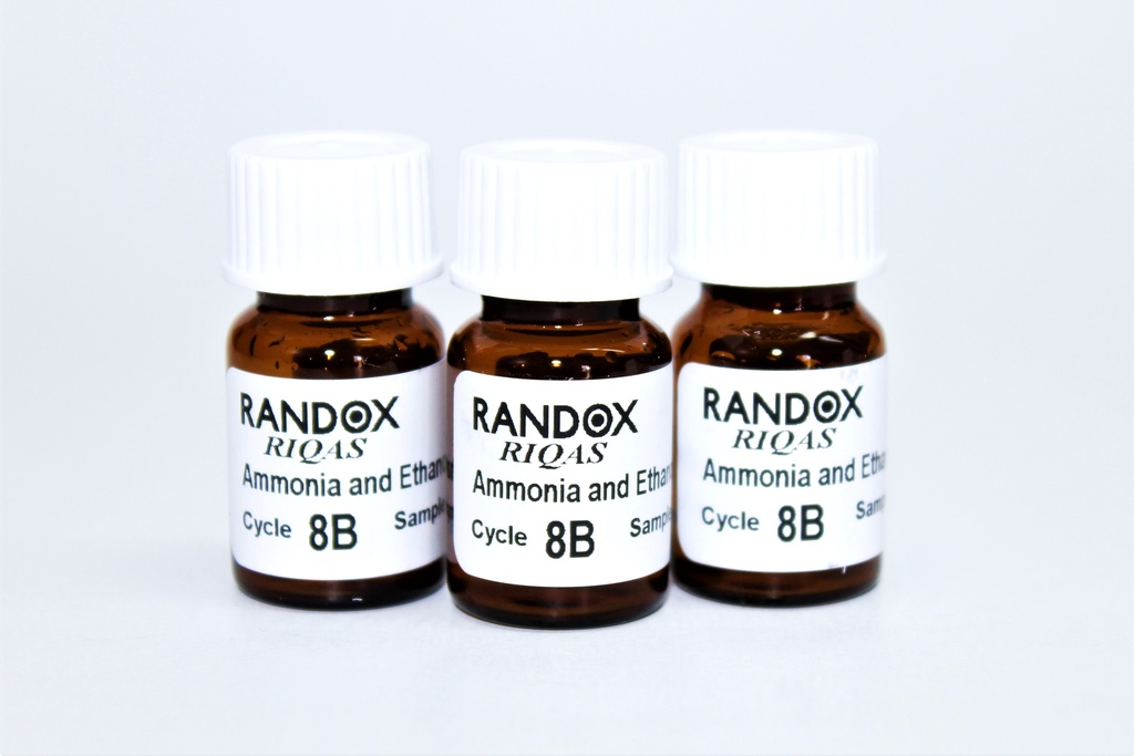 Control de Calidad Externo RIQAS Amonio y Etanol. Rep. 30. Randox (UK).