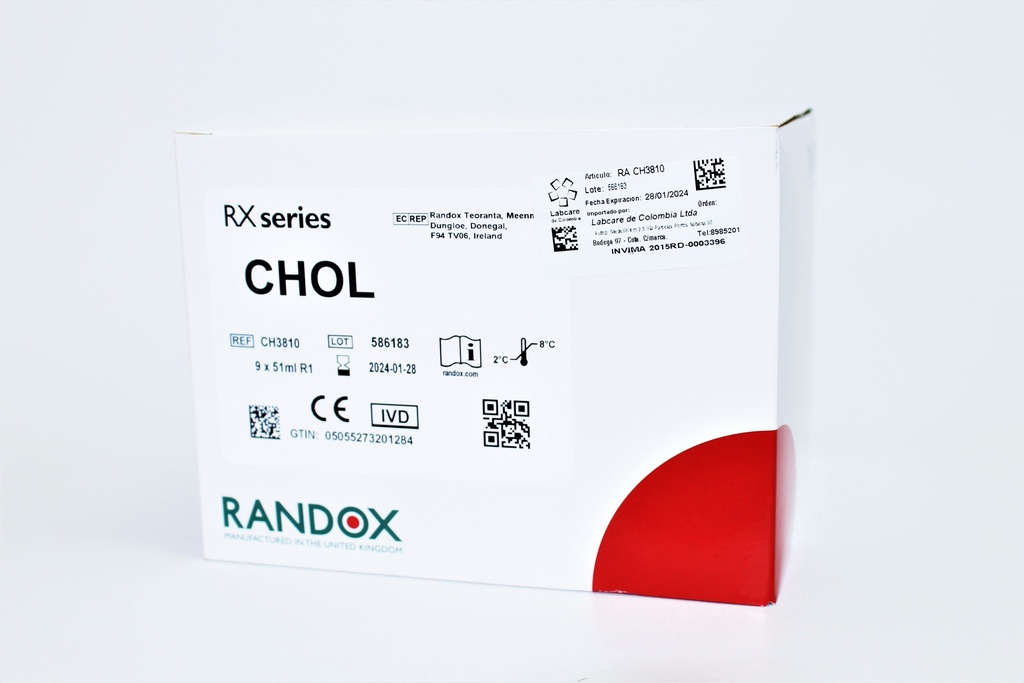 Reactivo para Colesterol Rx (Líquido) Randox (UK).