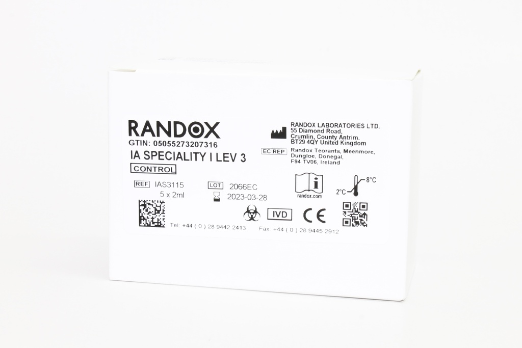 Control Inmunoensayo Especialidad I Nivel 3. Randox (UK) | Labcare de ...