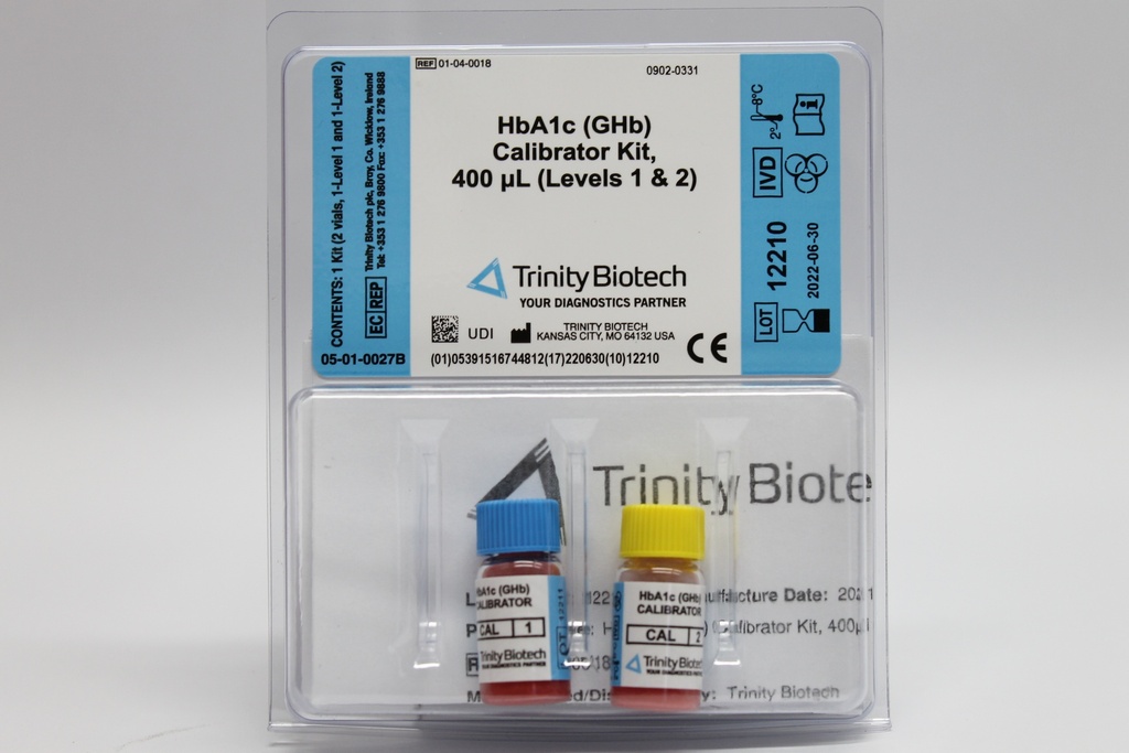Calibradores para HbA1c Niveles 1 & 2 Trinity Biotech (Irlanda)