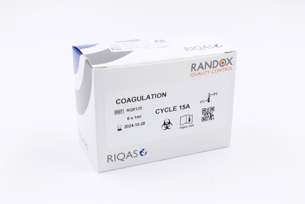 Control de Calidad Externo RIQAS Coagulacion X 12 Meses. 17 Mensurandos. Rep. 30. Randox (UK).