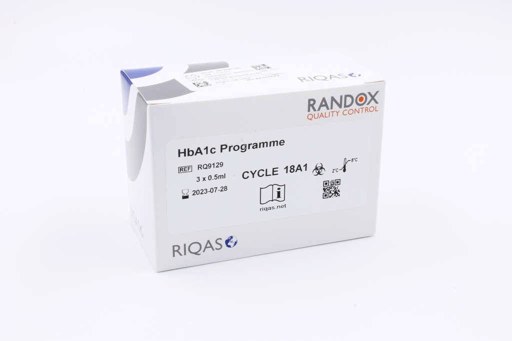 Control de Calidad Externo RIQAS HbA1c. 1 Mensurando. Rep. 30. Randox (UK).