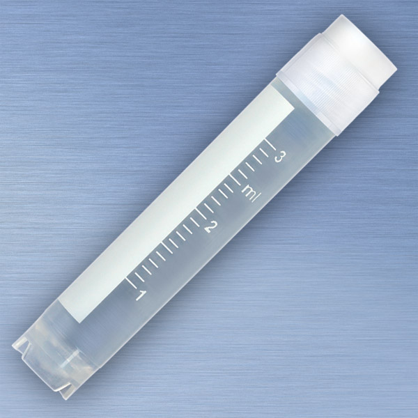 Criovial Cryoclear Estéril, 3,0 ml, Fondo Redondo Aut-Sostenible, Tapa Rosca Externa. Globe Scientific (USA). Bolsa X 50 Unidades
