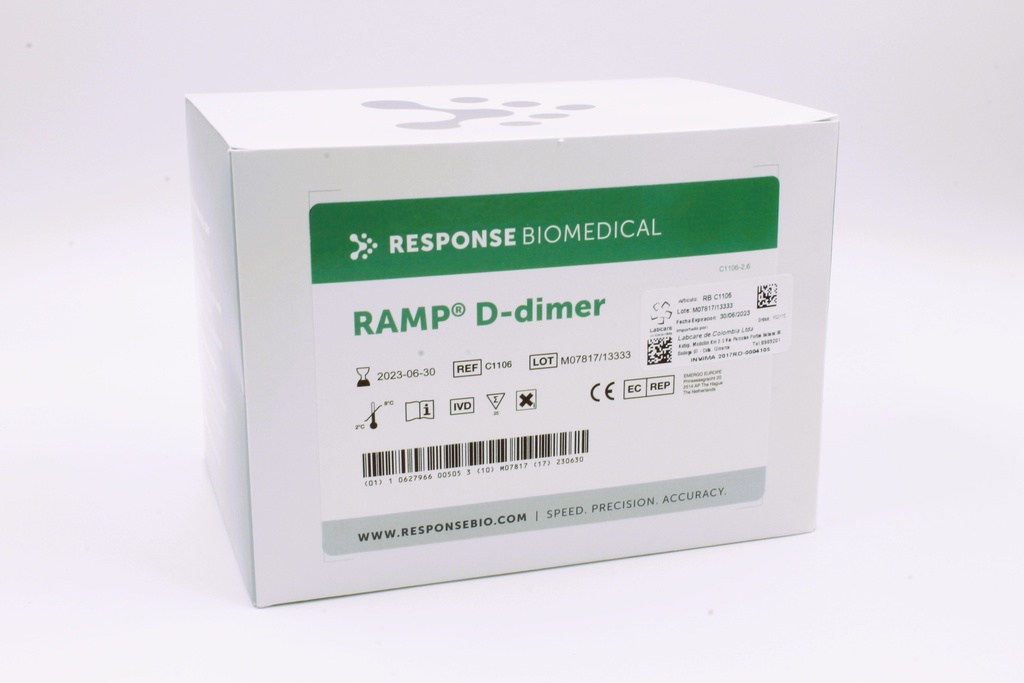 Kit Ramp® para Dímero-D. Response Biomedical (Canada).