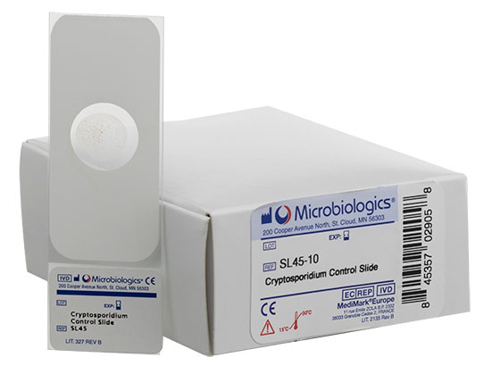 Lámina QC Coloración Acid Fast (Cryptosporidium/Bacterias intestinales). Microbiologics (USA)