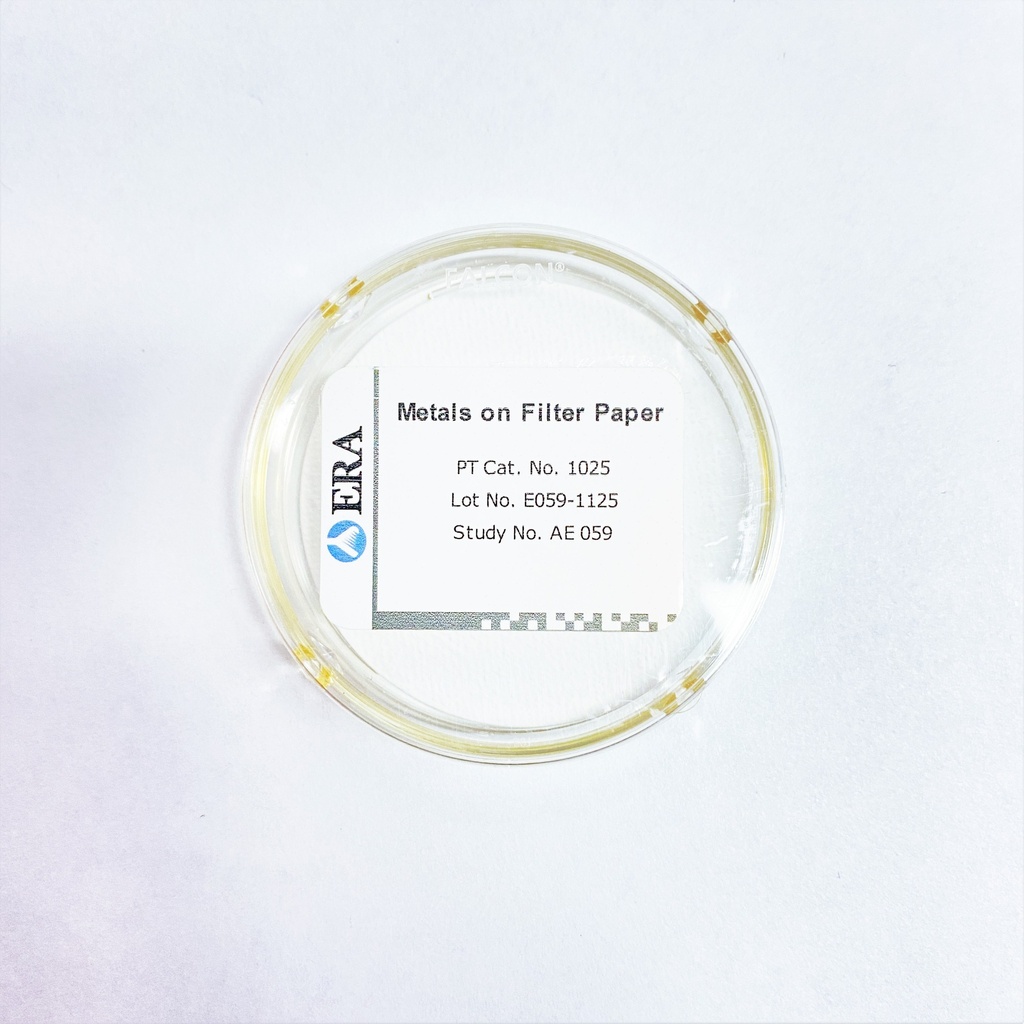  Ensayo de Aptitud (PT) para Metales en Papel Filtro. Aire y Emisiones. ERA (USA).
