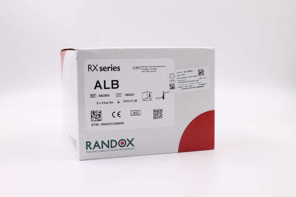 Reactivo para Albumina BCG Rx (Líquido). Randox (UK).