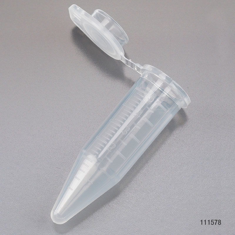 Tubo de Centrifuga 5 ml Graduado Con Tapa Adjunta Diamond® Midi™ , color natural, 50 * bolsa, 4 bolsas. Globe Scientific (USA). 