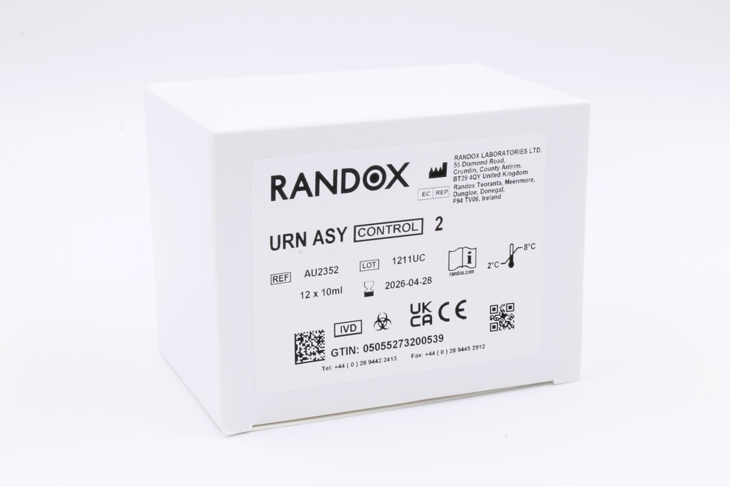 Control Ensayado Química en Orina Nivel 2 Randox (UK).