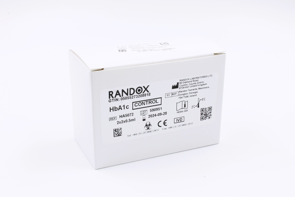 Control HbA1c Nivel 1 y 2 Randox (UK).