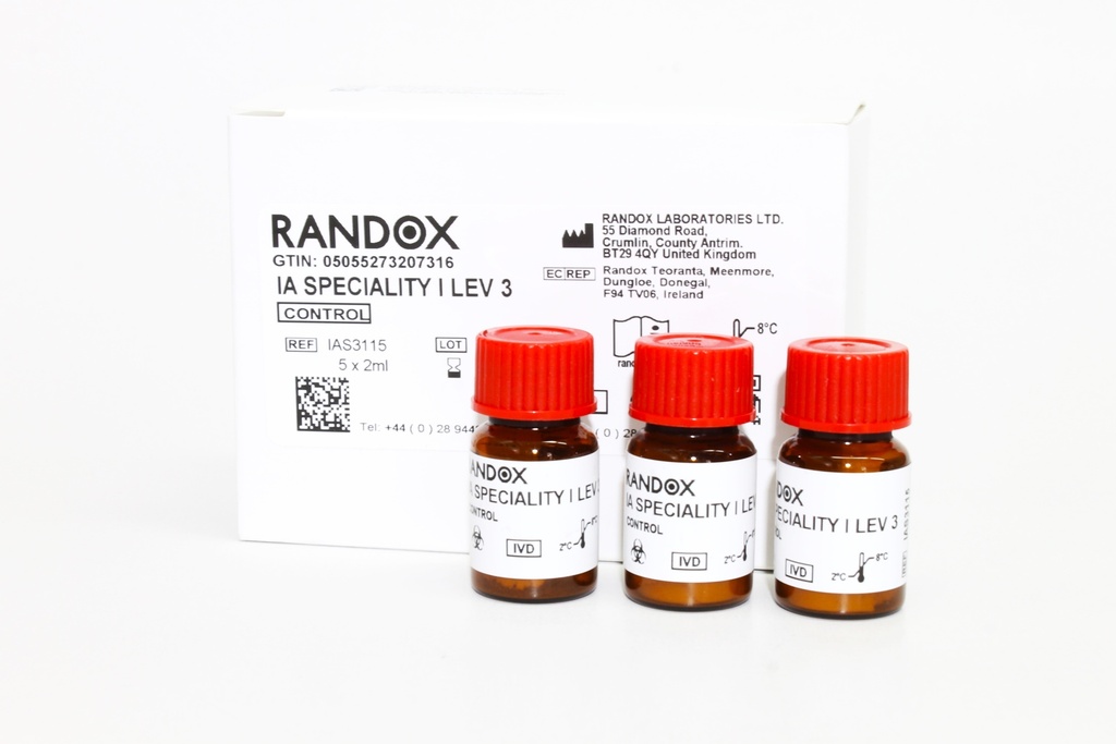 Control Inmunoensayo Especialidad I Nivel 3. Randox (UK)