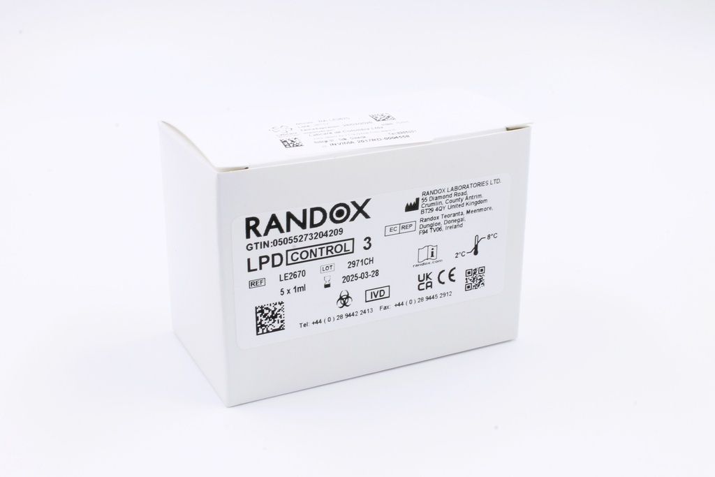 Control Lípidos Nivel 3 Randox (UK).
