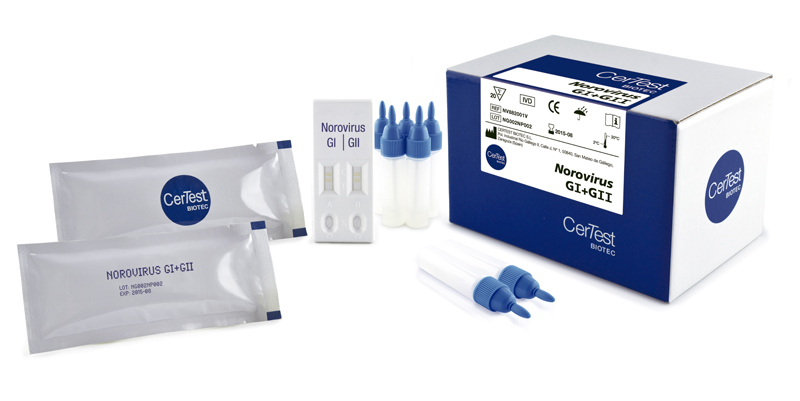 Prueba Un paso para Detección de Norovirus GI/GII en Muestras Fecales. Certest (España).