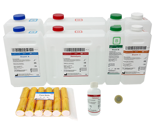 Kit Reactivo HbA1c LD-560 Fast Mode (Eluente A-Eluente B-Agente Hemolítico-Filtro de Columna-Hemolisis). Labnovation