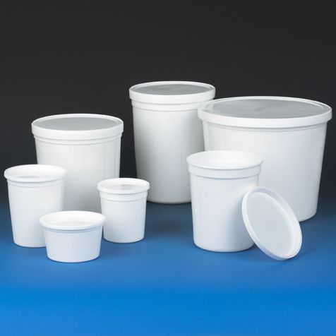 Recipiente para Muestras HDEP Multipropósito 172 Oz (5160 Ml) Con Tapa A Presión Separada, color blanco. Globe Scientific (USA). 