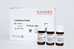 [RA RQ9135A] Control de Calidad Externo RIQAS Coagulacion X 12 Meses. 5 Mensurandos. Rep. 30. Randox (UK).