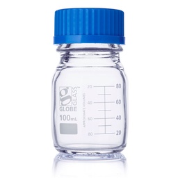 [GB 8100100] Botella para medios en vidrio 100ml. Globe Scientific. (USA) 